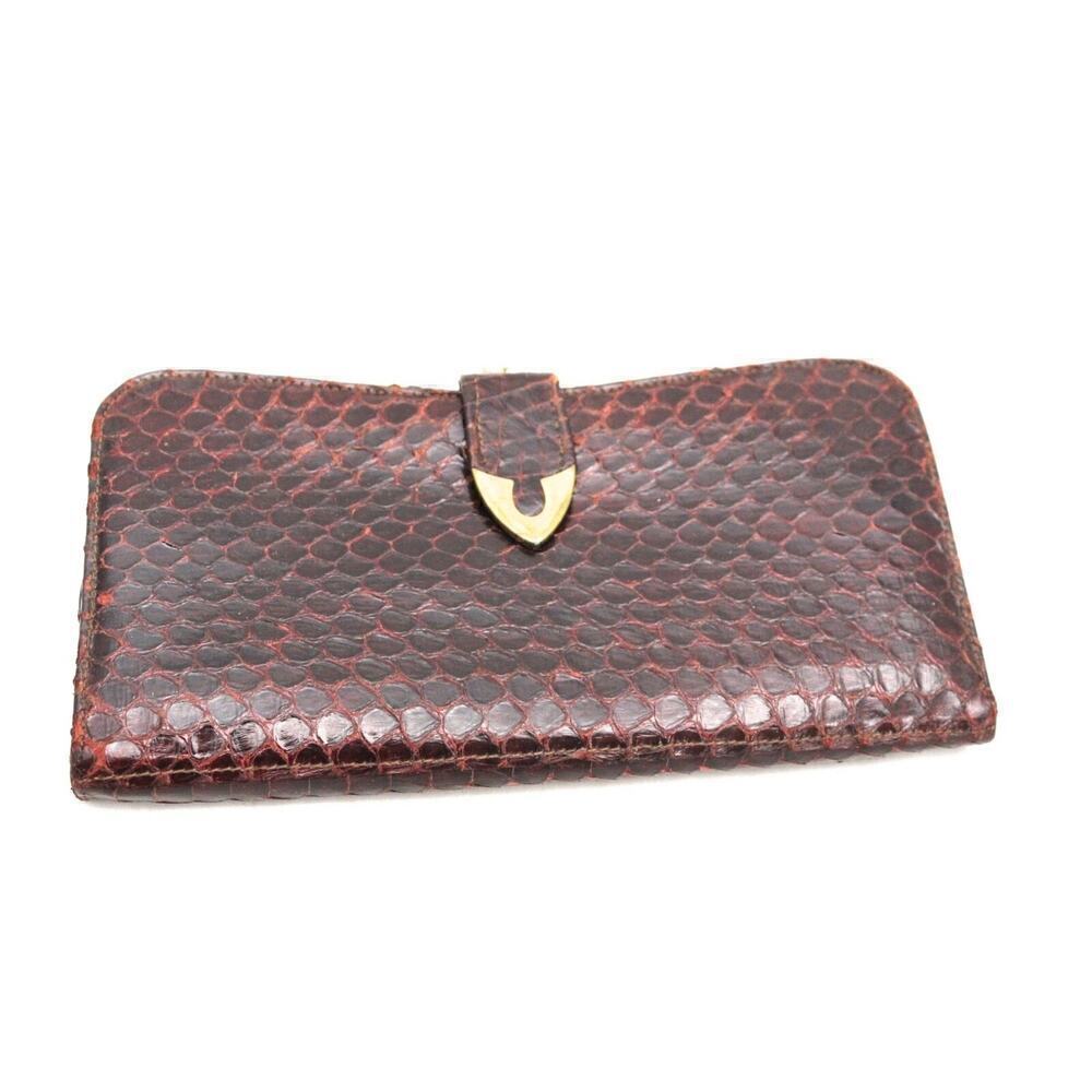 VTG Ladies Genuine Snakeskin Checkbook Wallet Purse Clutch Lady Bosco